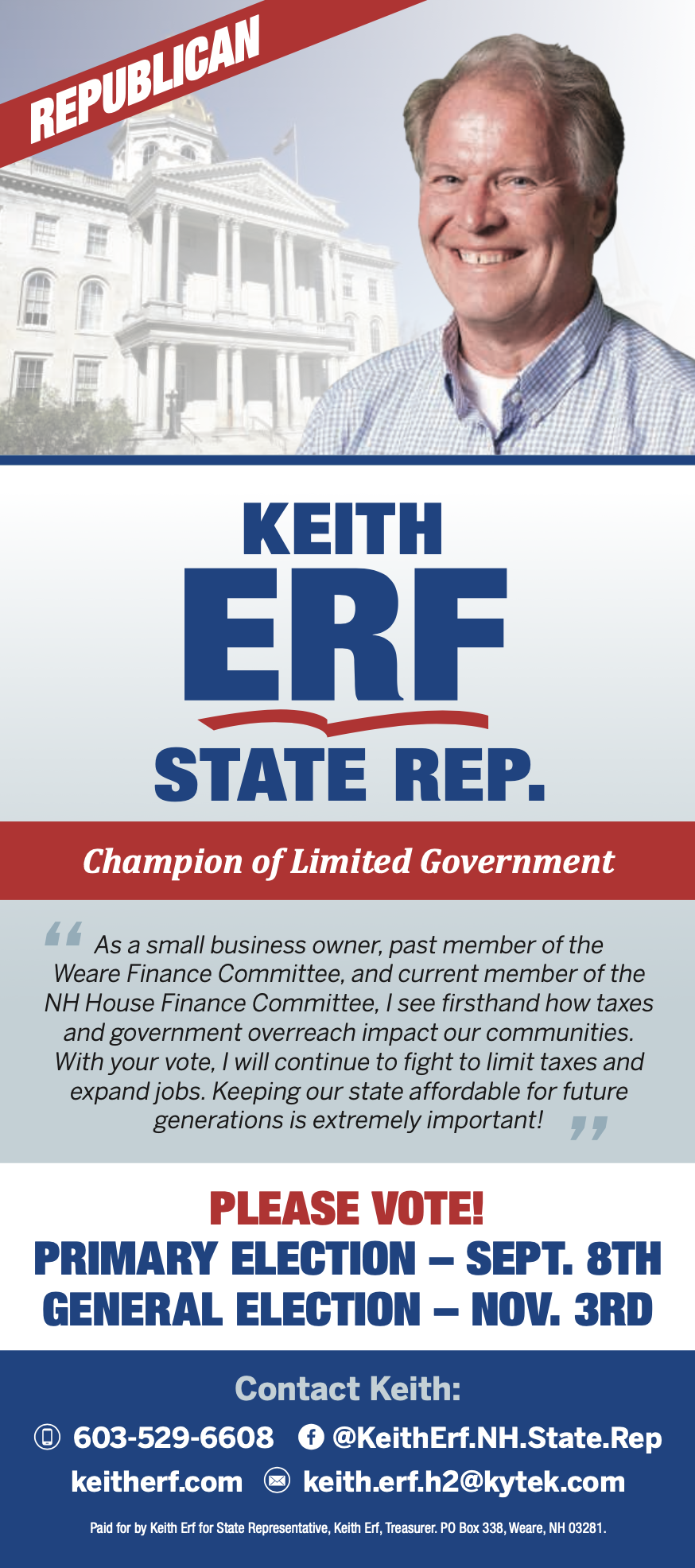Keith Erf New Hampshire State Representative Copyright (c) 2022 All